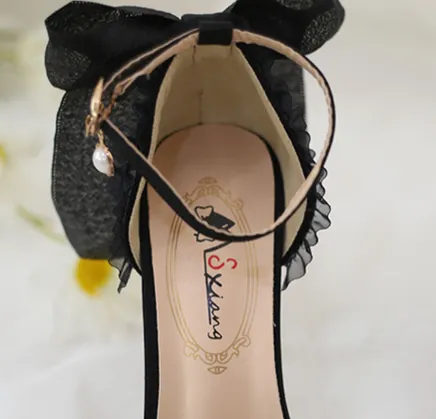 Xiaogui~Elegant Lolita High-Heeled Camellia Bows Shoes